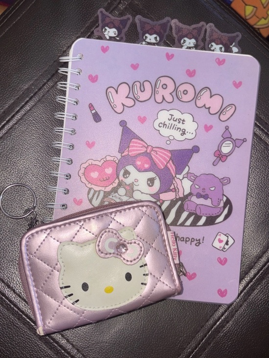Hello Kitty Other - Hello Kitty Pink Wallet and Kuromi Notebook